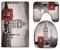A.Monamour Badezimmer Badematte 3 Teilig Set Red Telefonzelle London City Big Ben Architektur Teppich Toilettenzubehör Flanell Saugfähig Badteppiche Badvorleger Badgarnitur WC Vorleger