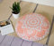 Popular Handicrafts Bodenkissen Kissenbezug - Hippie Mandala Kissenbezug Groß mit Pom Poms Weiche Partikel - Pouf Cover Rund Bohemian Yoga Dekor, 32 Rose Gold