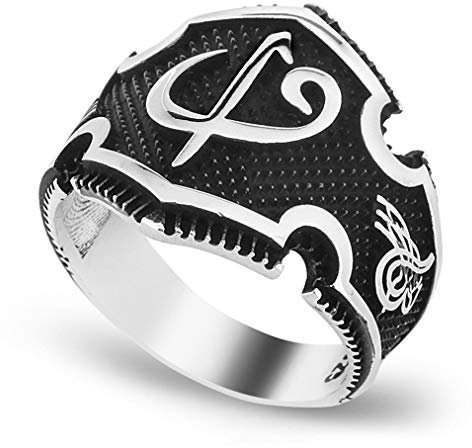 mysilverworld Elif Vav Osmanischer türkischer Sultan-Tughra-Herrenring aus massivem 925er Sterlingsilber (12)