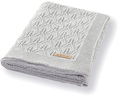 mimixiong Babydecke - 100% Babydecke Baumwolle - atmungsaktive Baby Decke - Kuscheldecke Baby Geschenk Junge & Mädchen (Grau)