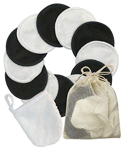 Coton Demaquillant Lavable, 12 packs Tampons Démaquillants En Bambou bio Réutilisables Avec Sac À Lessive, Lingettes Nettoyage Du Visage lavable pour lingette démaquillante yeux/visage