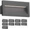 ledscom.de 10 Stück LED Wandeinbauleuchte NOLA, Downlight für außen, IP54, anthrazit matt, 140 x 70mm, kaltweiß