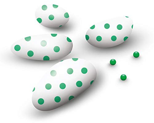 Confetti Papa | Confetti Bianco Verde (Pois Verdi) | Confetti di Cioccolato fondente 60% | Confezione da 500g | Pezzi per confezione 130 | Senza Glutine