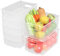 Uumitty Plastic Stackable Storage Containers for Fridge, Small Freezer Bin Organiser, 6 Packs, Clear Transparent