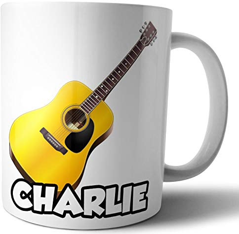 AK Giftshop Personalised Mug - Acoustic Guitar - Gift - Birthday - Christmas - Stocking Filler - Secret Santa