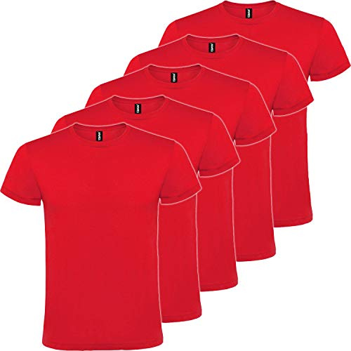 Pack 5 | Camiseta Básica Hombre | Algodón | Manga Corta