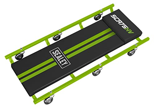 Sealey SCR75HV American-Style Creeper 36 with Steel Frame & 6 Wheels - Hi-Vis Green