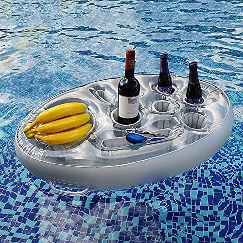 LYEAA Aufblasbares Float-Bier-Tablett, Sommerparty-Eimer-Becherhalter, Wasserspiel-Pool-Float-Trinkkühler-Tisch, für Pool-Party-Strand