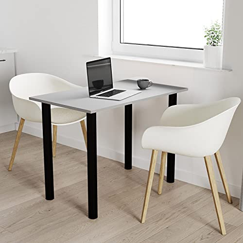 AKKE mikon 60x50 | Esszimmertisch - Esstisch - Tisch mit SCHWARZEN Beinen - Küchentisch - Bürotisch | Light Graphite
