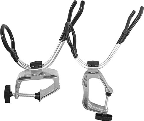 LBW Bootsangelrutenhalter, Dock-Angelrutenhalter, 360 Grad verstellbar, Doppelnutzung, Klemme, Rutenhalter für Boot, Aluminiumlegierung, Angelausrüstung, Werkzeug, 2 Stück