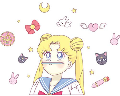 wandtattoo kinderzimmer Kindergarten Wandaufkleber DIY Sailor Moon Wandkunst Sticker Wandbilder Wanddekoration für Hause Weihnachten Schlafzimmer, Halle, Treppen, Babyzimmer