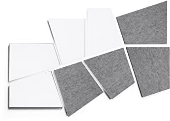 SILENT4® Paneles acústicos Pared Conjunto, DIVID, montaje adhesivo, 8 elementos de fieltro acústico Blanco Gris mejor sonido a través de paneles insonorizantes para la oficina y el juego