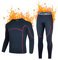 AMZSPORT Herren Thermounterwäsche Set Warmes Kompressionsshirt Kompressionshose Atmungsaktive Funktionsunterwäsche Winter Unterwäsche, SchwarzRot XL