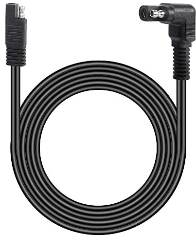 GELRHONR Cavo di prolunga da SAE a SAE a 90 gradi, 12 AWG 2 pin SAE connettore batteria cavo di ricarica rapida per automobili, pannelli solari, moto, auto, trattori, 0,6 m