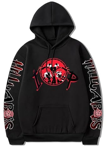 Kewing Col Rond Sweatshirt - Helluva Boss Graphic Imprimé Sweat à Capuche Hommes/Femmes Chandail Lâche À Manches Longues Mode Pull