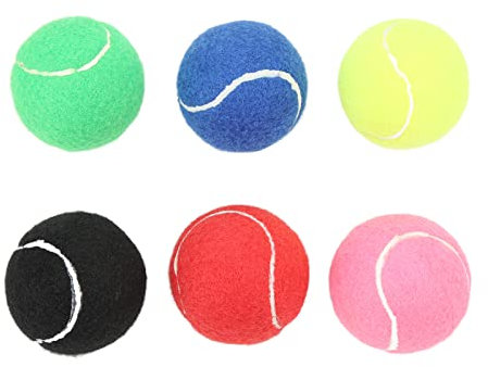 HUSHUI Palline da Allenamento da Tennis da 6 Pezzi, Set di Palline da Tennis in Cashmere e Gomma Multicolore per Esercizi per Principianti per Giovani All'aperto