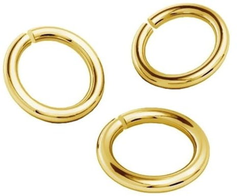 DIY925 3 Stück Biegeringe Ø 3mm offen 925 Sterling Silber doppelt vergoldet Binderinge 24K Gold DIY