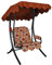Angerer Freizeitmöbel GmbH Hollywoodschaukel 1-Sitzer - Gartenschaukel Made in Germany - Schaukel zum Sitzen und Entspannen - einfache Montage (Beige-Rot-Orange geblümt)