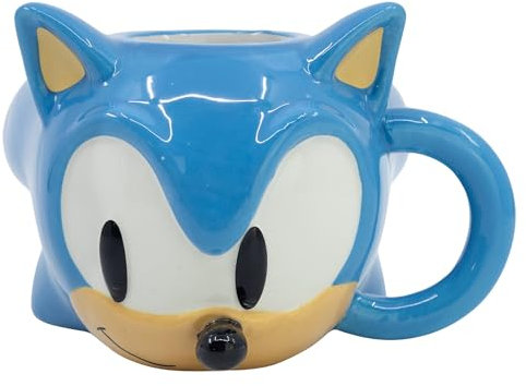 Taza de cerámica con forma en 3D de 400 ml en caja de regalo de Sonic Head