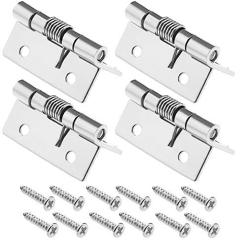 Create idea 4pcs Charnières à Ressort à Ouverture Automatique Charnières à Ressort à Fermeture en Acier Inoxydable 304 Charnières à Fermeture Automatique pour Portes Invisibles, 40x32x1.5mm
