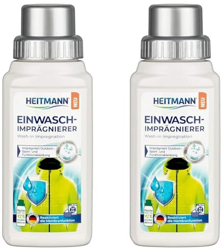HEITMANN Bionic Care Imprägnierer 250ml: Wäscheschutz für jede Wetterlage - idealer Kleidungsschutz für Outdoor,- Sport- und Funktionskleidung, PFC-frei (Packung mit 2)
