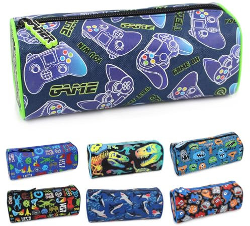 Fashion Stationery Pencil Case Boys Girls Kids Childrens Black Green Gamer Primary School Storage Pencil Cases Gifts Stocking Filler for Birthdays