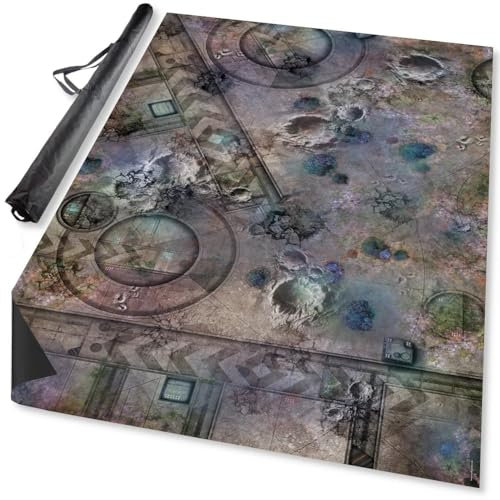 Grim Battlefield Neoprene Battle Mat 6ft x 4ft by Mantic Games (180cm by 120cm) | Durable Sci-Fi Wargaming Surface | Includes Carry Bag | Ideal for Warhammer 40K, Firefight, Kill Team, and More
