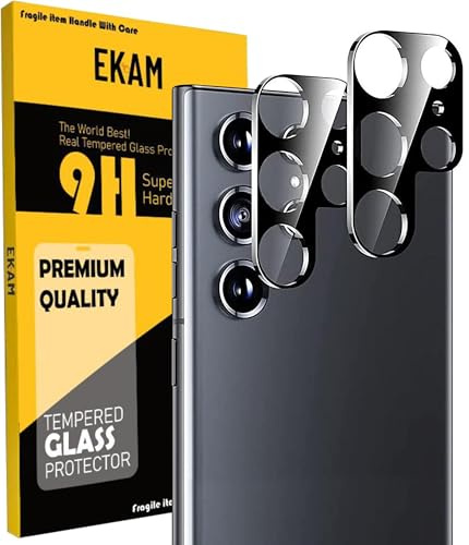 EKAM Lens Protector for Samsung Galaxy S24 Ultra 6.8-Inch, [2 Pack] 360°Protection Camera Lens Protector, Ultra HD Clear 9H Tempered Glass Protective Film, Scratch Resistant
