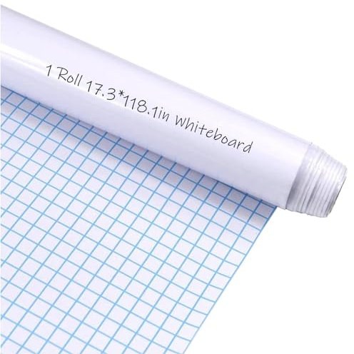 EVBEA Whiteboard-Kreidetafel, weißer Wandaufkleber, Geschenkpapier, 44 cm x 300 cm, für Zuhause, Schule, Büro