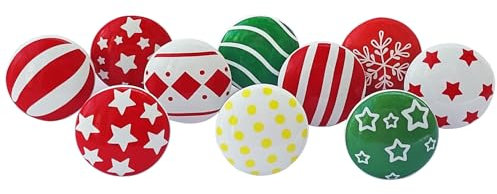 Royal Kraft Vintage Red and Green Painted Ceramic Knobs for Kitchen Cabinets, Doors, Drawers, Closet, Sideboard, Set of 10, Sknob021
