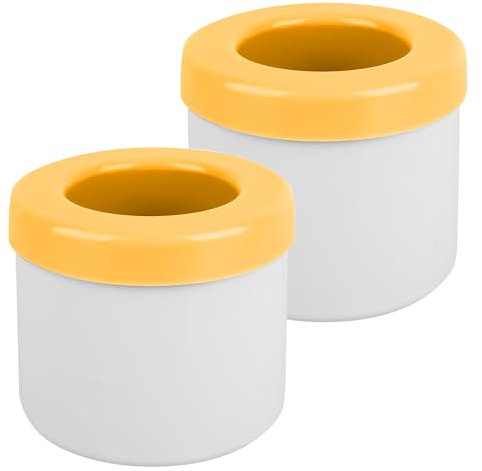 2 Pièces Moule à Glaçons en Silicone,Bac à Glacon,Seau à Glace Cylindrique avec Couvercle, peu Encombrant et Réutilisable pour les Glaçons (Orange)