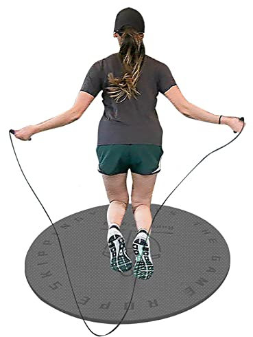 Tapis de corde à sauter rond - Tapis de corde à sauter - Tapis d'entraînement pour le sol à la salle de sport à la maison - Tapis de fitness absorbant les chocs - Protection de la corde à sauter