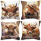 Nvotell Highland Cow Kissenbezüge, 45,7 x 45,7 cm – niedliche Western-Geschenke für Mädchen und Frauen, Hochlandkuh-Dekor für Bett, Bauernhof-Überwurf-Kissenbezüge, 4 Stück