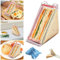 UAZEO Triangle Sandwich Container, Washable Sandwich Container Reusable Triangle Bags for Lunch, Portable Breakfast Boxes with Lids & Towel (1/Set)
