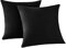 RUIKASI Kissenbezug 80 x 80 Schwarz 2er Set - Oeko Tex Kopfkissenbezug 80x80 Kissen Bezug 80x80cm mit Reißverschluss aus Mikrofaser, Polsterbezug Doppelpack Set Pillow Case Pillow Cover