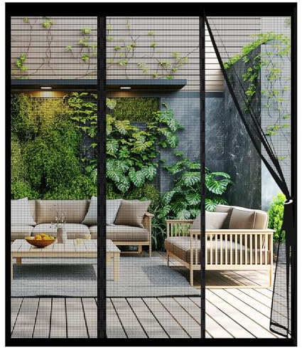 Moustiquaire Magnétique à Double Ouverture 140x210cm pour Porte-Fenêtre Fermeture Automatique Sans Perçage Rideau Anti Moustique et Insecte Idéal pour Maison, Salon, Balcon
