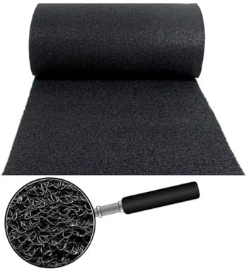 TAPPETO PROFESSIONALE PVC ricciolo (specifico esterni ed incavi) altezza rotolo cm 120 spessore 15mm 5,9Kg/Mquadro CE N1907/2006 sostanze non potenzialmente pericolose (NERO, 120X60 Cm)