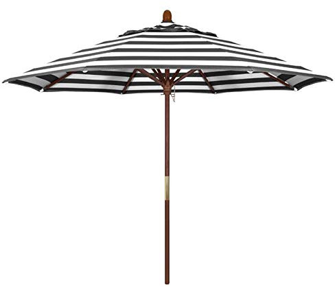 VNNHGB Gartensonnenschirm, gestreifter Markttischschirm aus Holz für Terrasse, Strand und Balkon – runde 95+ Gartensonnenschirme für Hinterhof, Terrasse, Pool und Rasen ()