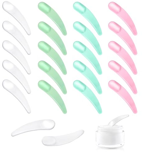 20 espátulas multicolores, 20 unidades para espátulas de crema, cosmética, espátula curvada, mini espátula cosmética, pequeña máscara cosmética, espátula, crema, espátula, espátula agitadora,
