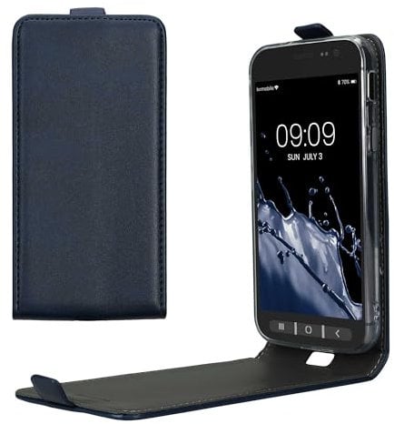 kwmobile Schutzhülle kompatibel mit Samsung Galaxy Xcover 4 / 4S - Hülle Handy - Flip Case Handyhülle Dunkelblau