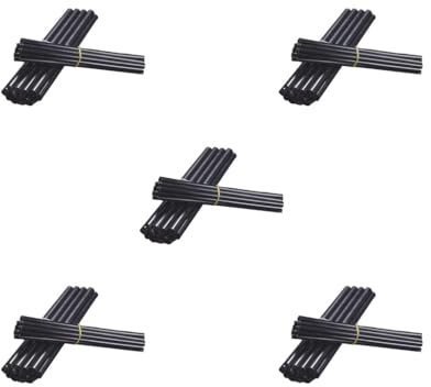 5 set di 10 bastoncini di colla a caldo trasparente bianco nero giallo forte forza adesiva resistente al calore stick nero 7 mm