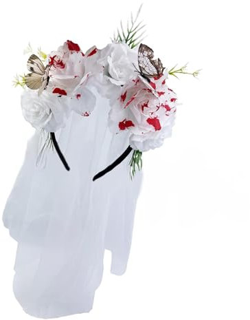 Gotik Schleier Haarreif Kopfschmuck für Karneval Hexe Hochzeit Halloween Party Fasching Karneval Gruselig