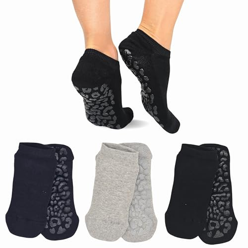 LEON D'ORO Calze donna Pilates Calzini Antiscivolo 3 Paia Calze yoga fitness ballo Made in Italy