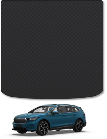 3mm Rubber Boot Liner for Skoda Enyaq (2021+) Boot Mat Protector Anti-Slip Durable Waterproof CAD Laser Cut Tailored Fit Pet Dog Friendly Accessory Black All-Weather Protection Water-Resistant