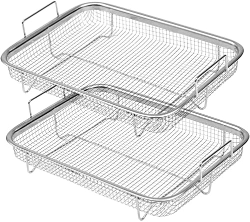 Asuinxurr Air Fryer Panier pour four, panier à barbecue en acier inoxydable, panier en antiadhésif, plateau Air Fryer, grille