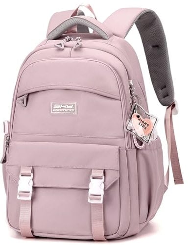 Clufar Schulrucksack Teenager Mädchen Lila Rucksack Damen für Schule Wasserdicht Daypacks Schulranzen Mädchen 12 klasse Leichter Schultasche Backpack School Bag für Causal Travel Reisen,Purple