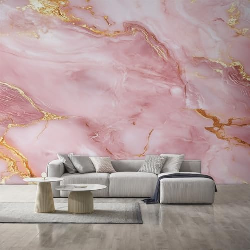 Generisch Tapete Rosa Marmor Fototapete Schlafzimmer Vliestapete Tapete Metallic Gold Abstrakt Wallpaper Wandtapete Mustertapete Tapeten Wohnzimmer, 150 x 105 cm AC&01D