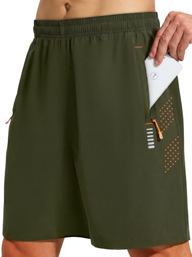 Cimic Pantalones Corto para Hombre con Bolsillos con Cremallera Funcional | Diseño con tiras reflectantes, secado rápido y transpirable, deportiva, gimnasio y correr
