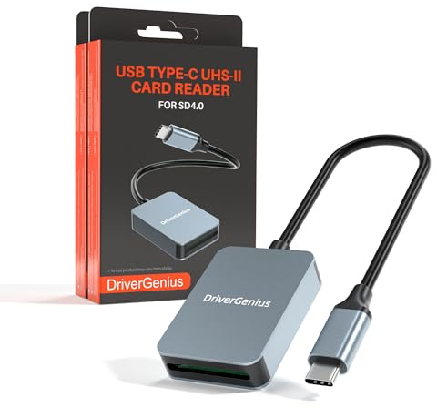 DriverGenius ProRead-V9 UHS-II SD4.0 Kartenleser USB-C (Metall, 2-Er) | V60/V90 SD Hochgeschwindigkeits für SD/SDHC/SDXC-Karten, Gemacht für Fotografie und Videoproduktions Workflows
