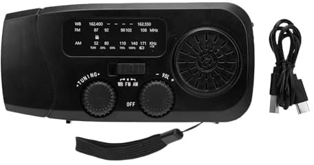Eujgoov Emergency Radio Solar Hand Kurbel AM FM NOAA Wetteralarm mit Taschenlampe 2000mah für Camping -Camping -Notfallvorsorge Im Freien